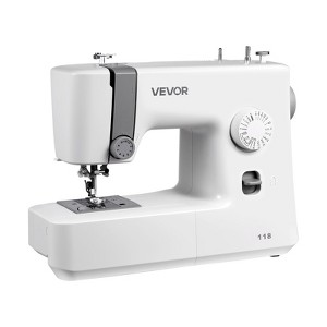 VEVOR Sewing Machine, 18 Stitch Applications, with LED Light and Foot Pedal,Simple Dial Control, Interior Metal Frame, Lightweight and Portable,White - 1 of 4