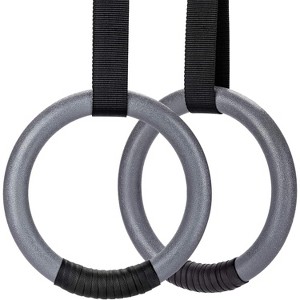 Adjustable Gymnastic Rings for Pull Ups, Non-Slip Training Rings with Long Straps for Home Workout - 1 of 4