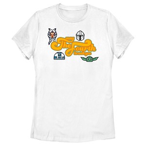 Women's Star Wars: The Mandalorian May the Fourth Be With You Character Icons T-Shirt - 1 of 4