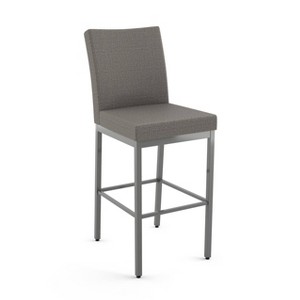 Amisco Perry Upholstered Barstool Silver/Gray: 44.375" Height, Polyester, Steel Frame, 300 lbs Capacity - 1 of 4
