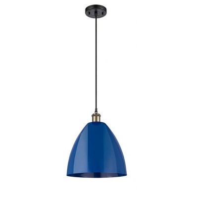 Plymouth Dome - 1 Light Cord Hung Mini Pendant In Industrial Style-14.75 Inches Tall and 12 Inches Wide