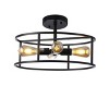 Chloe Lighting Ryker Farmhouse 4 Light Black Drum Ceiling Pendant 18" Wide - 3 of 4
