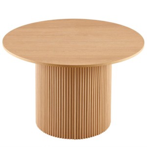 47" Farmhouse Round Dining Table with Wood Veneer Top, Small Kitchen Table, Space-Saving Dining Table for Apartment or Dining Areas–The Pop Home - 1 of 4