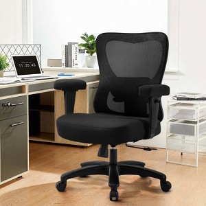 Big Office Chair,Large Ergonomic Executive Chair for Heavy Duty People, Computer Desk Task Chair with Wheels, Thick Seat Cushion Chair for Home Sturdy - 1 of 4