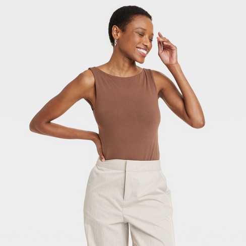 Women's Cotton Stretch Tank Bodysuit - Auden™ Gray Xl : Target