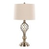 LumiSource: Linx Twist 29" Metal Table Lamps, Antique Soft Brass, Set of 2 with White Linen Drum Shade - 2 of 4