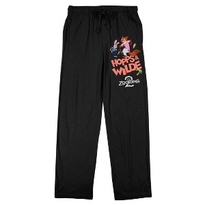 Zootopia 2 Hopps and Wilde Men's Black Sleep Pajama Pants - 1 of 4