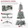Whisen 7.5FT Flocked Artificial Christmas Tree with Cold White LED Lights - Green - 3 of 4