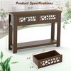 Tangkula 2-tier Console Entryway Table w/ Drawers for Living Room Entrance Rustic - 2 of 4