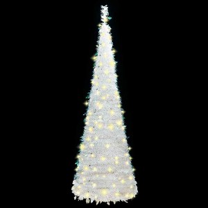 vidaXL Artificial Christmas Tree White PVC and metal Collapsible - 1 of 4