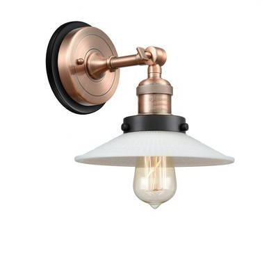 Halophane - 1 Light Wall Sconce In Industrial Style-8 Inches Tall and 8.5 Inches Wide