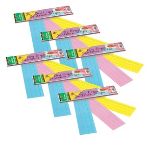 Pacon® Dry Erase Sentence Strips, 3 Assorted Colors, 1-1/2" X 3/4" Ruled, 3" x 12", 30 Per Pack, 6 Packs - 1 of 3