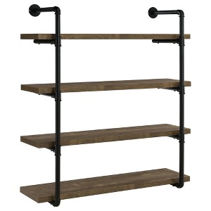 Vynxaria Black Decorative Wall Shelf with Industrial Pipe Design - 1 of 4