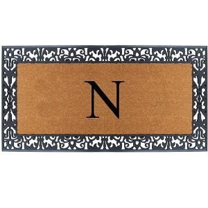 A1HC Natural Coir Monogrammed Outdoor Entrance Door Mat 30X60, Anti-Shed Treated Durable  Doormat - 1 of 4