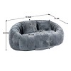 2-Seater Memory Foam Chenille Bean Bag Couch with Armrests, Indoor Lounge Sofa for Living Room & Bedroom-3irtyhousy - 4 of 4