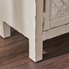 Vynxaria Handcrafted Firwood Cabinet, Distressed White Finish with Brown Top, 14"D x 31.5"W x 32.25"H, Assembly Required, Made in China. - 4 of 4