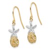 Black Bow Jewelry Two Tone Sand Dollar & Starfish Dangle Earrings in 14k Gold - 2 of 4