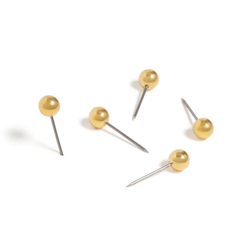 U Brands 100ct Gold Map Push Pins, 1 of 10