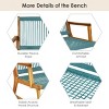 Tangkula 2-Person Outdoor Acacia Wood Bench Patio Loveseat Rope Bench Turquoise/Black - 3 of 4