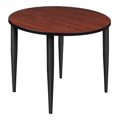 42" Dali Round Tapered Leg Dining Table Cherry/Black - Regency