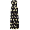 Women Strapless Floral Print Bohemian Boho Maxi Dress Casual Off Shoulder Beach Party Dress with Pockets - 3 of 4