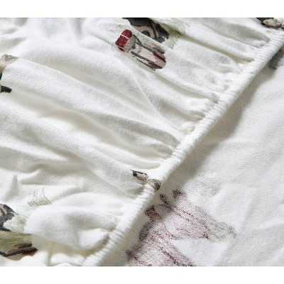 Full White Cotton Flannel Sheet Set with Retriever Print
