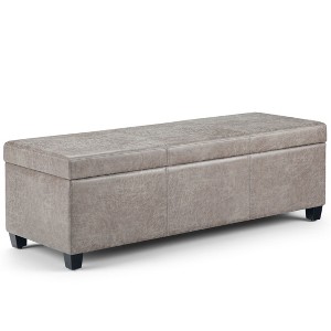 Sapphtopaz Modern Ottoman with Storage Upholstered End of Bed Bench with Stitching Detail Rectangle Storage Bench for Living Room - 1 of 4