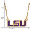 Black Bow Jewelry 14k Yellow Gold Plated Sterling Silver Louisiana State Fighting Tigers NCAA Necklace 18 Inch - 3 of 4