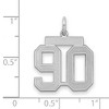 Black Bow Jewelry Sterling Silver, Jersey Collection, Medium Number 90 Pendant - 2 of 3