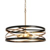 LNC Cartlann 3-Lights 22" Modern Drum Medium Chandelier, Matte Black and Gold - 4 of 4