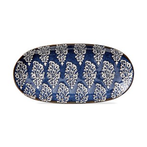 TAG Cottage Blue Reactive Glazes Stoneware Block Platter, Dishwasher Safe, 12.5L x 6.1W x 1.29H inches - 1 of 3