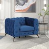 NicBex Velvet Accent Chair,Upholstered Living Room Chair with Button Tufted Backrest and Metal Legs,Push Back Recliner Chair for Living Room - 2 of 4