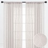 Chanasya 2pk Leaf Voile Sheer Window Curtain Panels - Set of 2 - 2 of 4