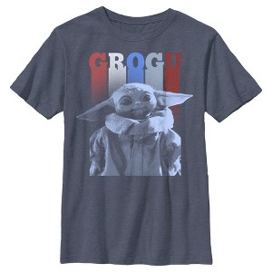 Boy's Star Wars The Mandalorian Fourth of July Grogu Portrait T-Shirt - 1 of 3