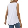 Women's Tank Tops Loose Fit Pleated Square Neck Sleeveless Tops Shirts Curved Hem Summer Outfit - 3 of 4