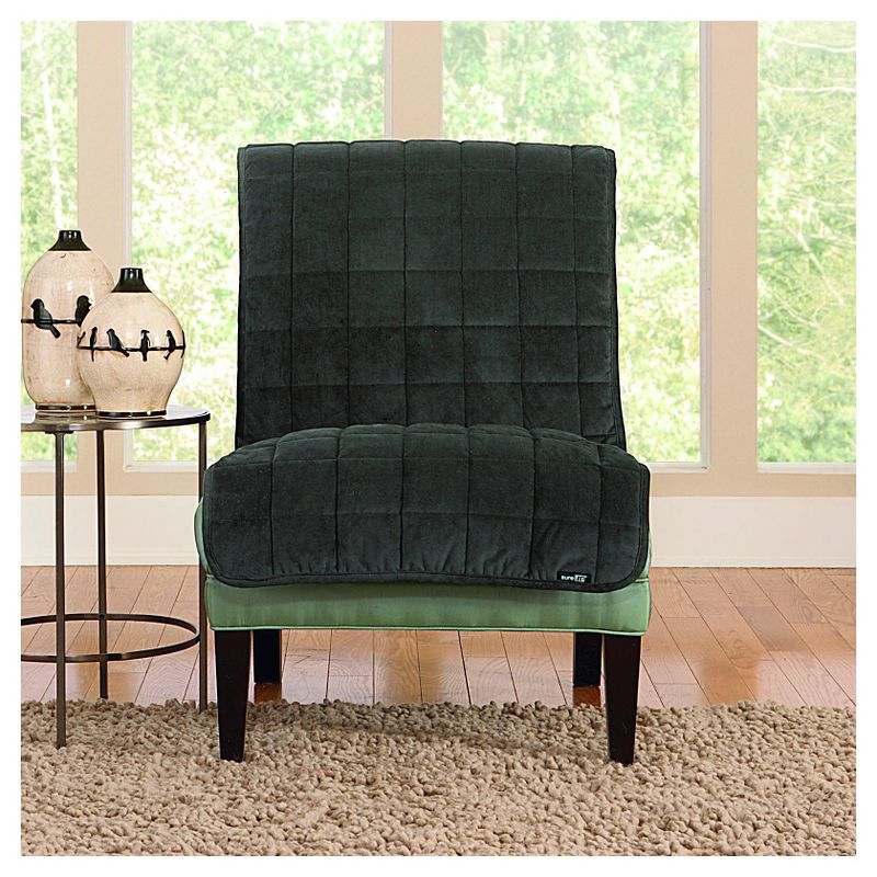Antimicrobial Quilted Armless Chair Furniture Protector - Sure Fit, 3 of 5