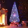 Tangkula 5/6/7FT Artificial Fiber Optic Christmas Tree White Pre-lit Xmas Tree w/ Iridescent Leaves 24/30/36 Multi-color Snowflake Lights - 3 of 4