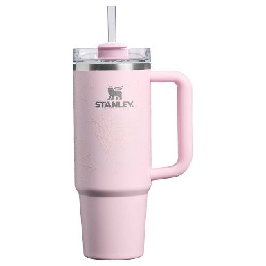 Stanley 30 oz Stainless Steel H2.0 FlowState Quencher Tumbler Pink Sugar Spider Webs