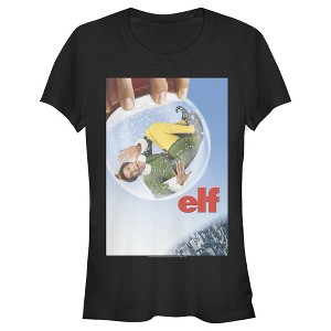 Juniors Womens Elf Buddy Snow Globe Poster T-Shirt - 1 of 3