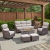Belord All Weather Wicker Patio Furniture Set 6 Pieces, 6-INCH Extra Thick Cushion Outdoor Patio Firepit Set with Patio Sofa Swivel Chair and Ottoman - 3 of 4