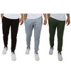 Galaxy By Harvic Pro Star Men's Slim Fit Fleece Lined Joggers-3 Pack - 2 of 4