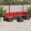 vidaXL Patio Sofa Set Black, Blue PE Rattan, Powder-Coated Steel - 2 of 4