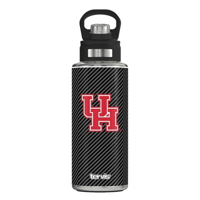 NCAA Houston Cougars 32oz Carbon Fiber Stainless Steel Water Bottle