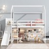 NicBex Twin Size Bunk Bed with Storage Rack Classic House Shape Bed Frame Loft Bed with Guardrails, Slide and Ladder, No Box Spring Required - 2 of 4