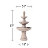 John Timberland Domanico Italian 3 Tier Bubbler Outdoor Floor Water Fountain 57" for Yard Garden Patio Home Deck Porch House Exterior Balcony Roof - 4 of 4