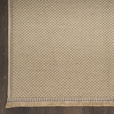 Natural Flat Woven Geometric Washable 8' x 10' Rug