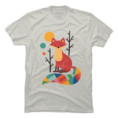 Men's Design By Humans Rainbow Fox By AndyWestface T-Shirt