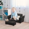 Qaba Kids Sofa Set with Footstool for Toddlers and Babies, Kids Couch for Playroom, Nursery, Living Room, Bedroom Furniture - 3 of 4