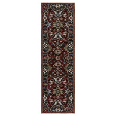 Oriental Weavers Hastings HA03V Red / Multi Indoor Area Rug - 2'3" x 7'6"