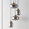 Equinox 4 Light 19" Height Adjustable Pendant - PND4142 - Smoke Grey/Brass - Safavieh - 3 of 4